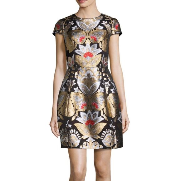 Ted Baker Black Floral Mini Dress - Picture 3 of 15